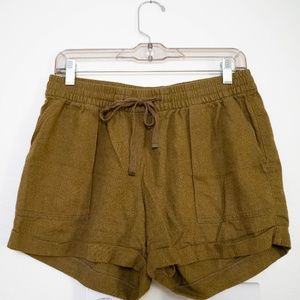 Olive green Linen shorts